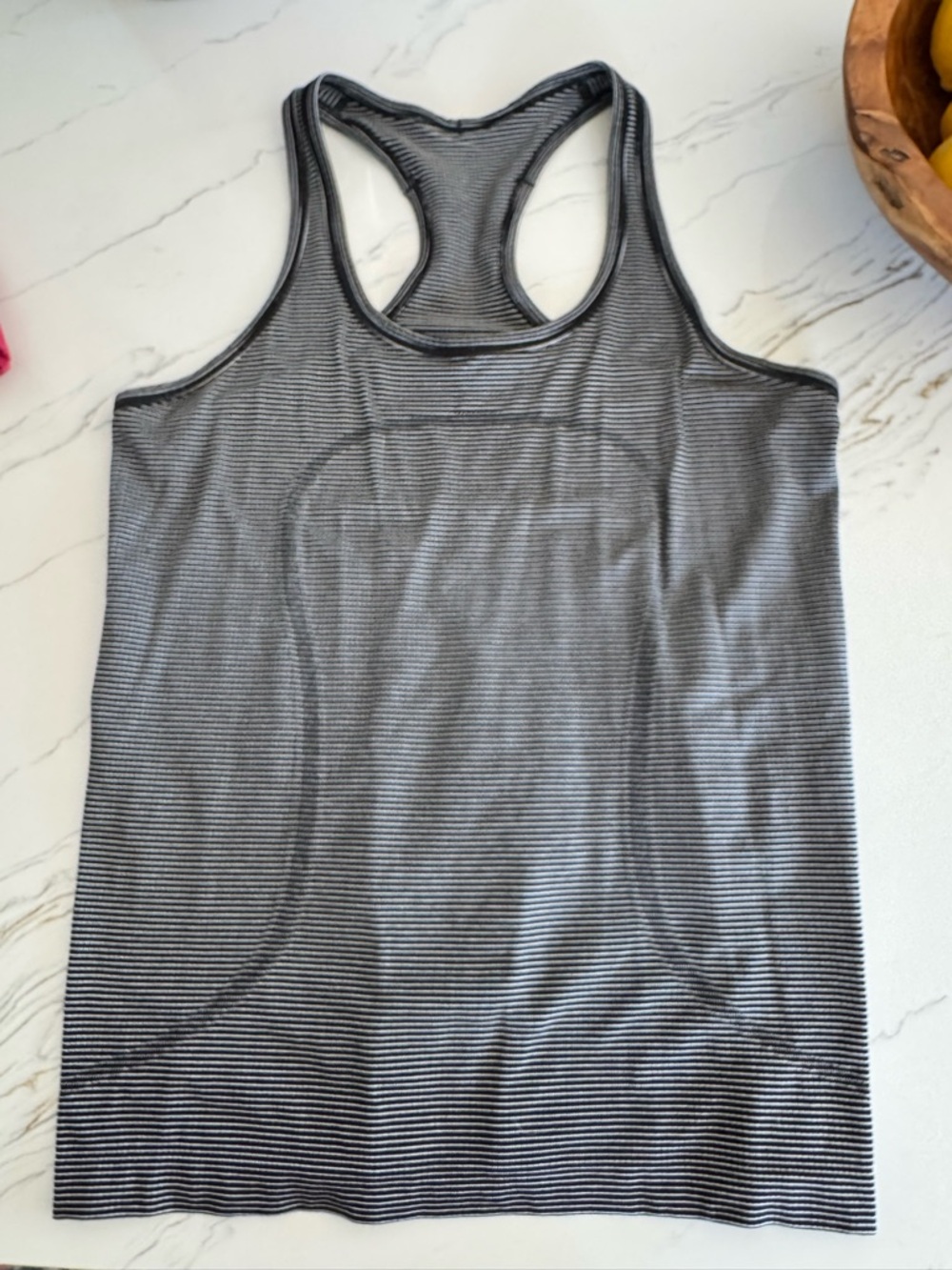 lululemon athletica Black and Gray Striped Racerback Tank
